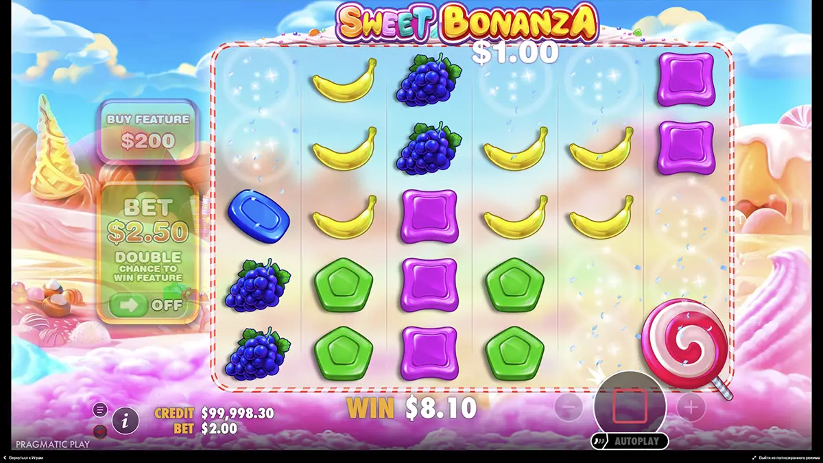 Kansen om Sweet Bonanza te winnen bij Bof Casino